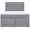 vidaXL Sommier &agrave; lattes de lit avec matelas Gris clair 140x190cm Tissu