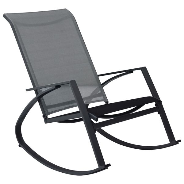 vidaXL Chaises à bascule de jardin lot de 2 Textilène Gris foncé