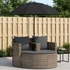 vidaXL Canap&eacute; de jardin 2 places avec coussins et parasol Gris