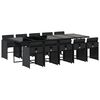 vidaXL Ensemble &agrave; manger de jardin 11 pcs coussins noir r&eacute;sine tress&eacute;e