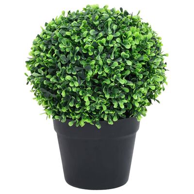 vidaXL Plantes de buis artificiel 2 pcs avec pots Boule Vert 32 cm
