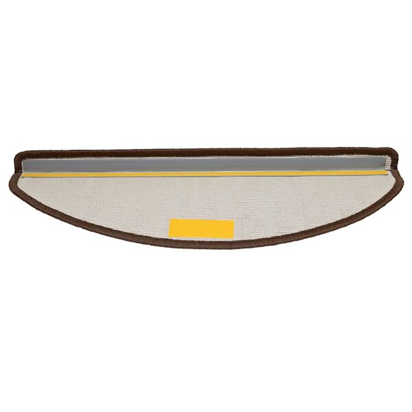 vidaXL Tapis d'escalier 20 pi&egrave;ces 65 x 21 x 4 cm Marron Demi-rond Grand