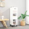 vidaXL Armoire &agrave; chaussure Blanc brillant 30x35x105 cm Bois ing&eacute;nierie