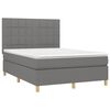 vidaXL Sommier &agrave; lattes de lit avec matelas Gris fonc&eacute; 140x200cm Tissu