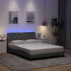 vidaXL Cadre de lit avec LED sans matelas gris clair 140x190 cm tissu