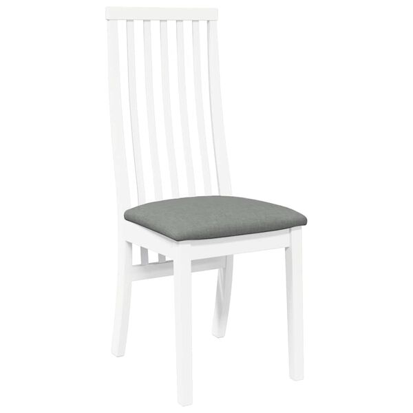 vidaXL Chaises à manger coussins 2 pcs blanc bois massif caoutchouc
