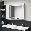 vidaXL Amoire de salle de bain avec miroir Blanc brillant