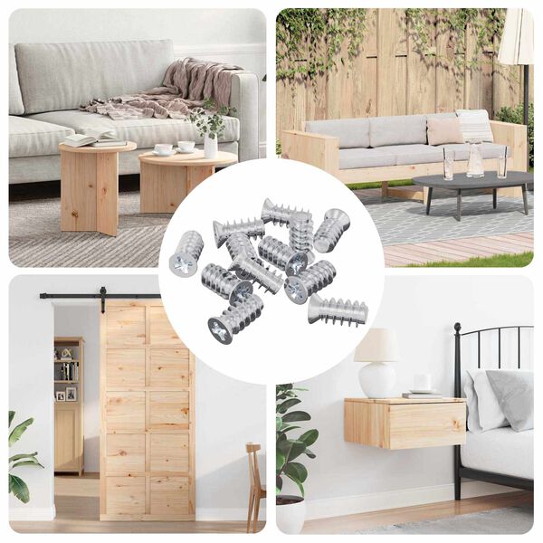 vidaXL Vis 10909 pcs Argent&eacute; M6 x 12 mm Fer