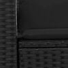 vidaXL Canap&eacute; de jardin avec coussins 2 places en polyrotin noir