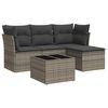 vidaXL Salon de jardin 5 pcs avec coussins gris r&eacute;sine tress&eacute;e