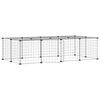 vidaXL Cage animaux de compagnie &agrave; 20 panneaux et porte Noir 140x70x35 cm