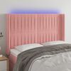 vidaXL T&ecirc;te de lit &agrave; LED Rose 147x16x118/128 cm Velours