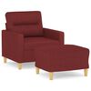 vidaXL Fauteuil avec repose-pied Rouge bordeaux 60 cm Tissu