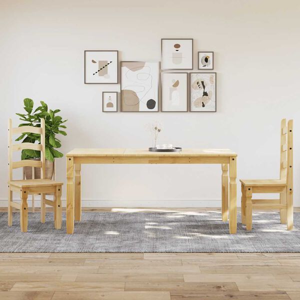 vidaXL Ensemble &agrave; manger Panama 3 pcs bois de pin massif