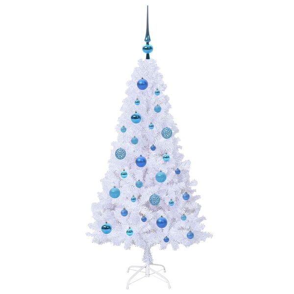 vidaXL Sapin de No&euml;l artificiel avec 150 LED Blanc 120 cm PVC et Acier