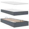 vidaXL Cadre de lit ottoman avec matelas gris fonc&eacute; 100x200 cm velours