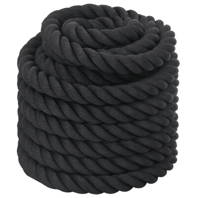 vidaXL Corde de combat noir 15 m 11 kg polyester