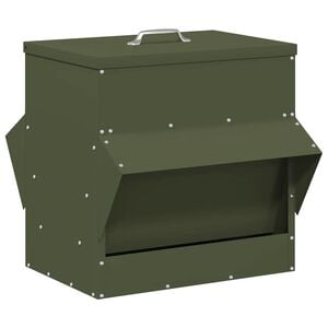 vidaXL Mangeoire pour poules Vert olive 40,5 x 45 x 41 cm 20 kg