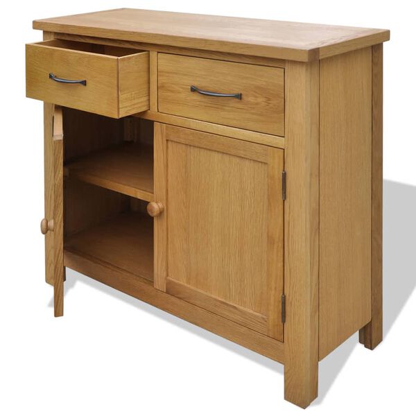 vidaXL Buffet 90 x 33,5 x 83 cm Bois de ch&ecirc;ne massif