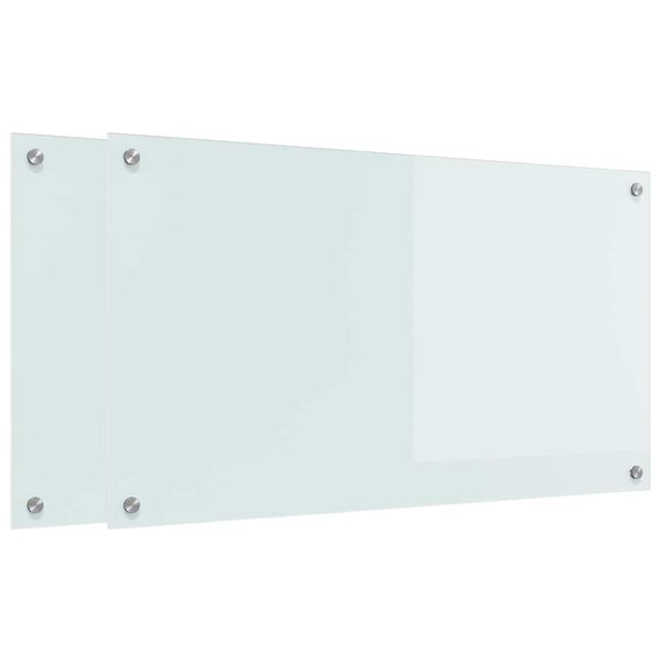 vidaXL Protection de cuisine Blanc 90 x 50 cm verre trempé