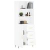 vidaXL Buffet haut Blanc 69,5x34x180 cm Bois d'ing&eacute;nierie