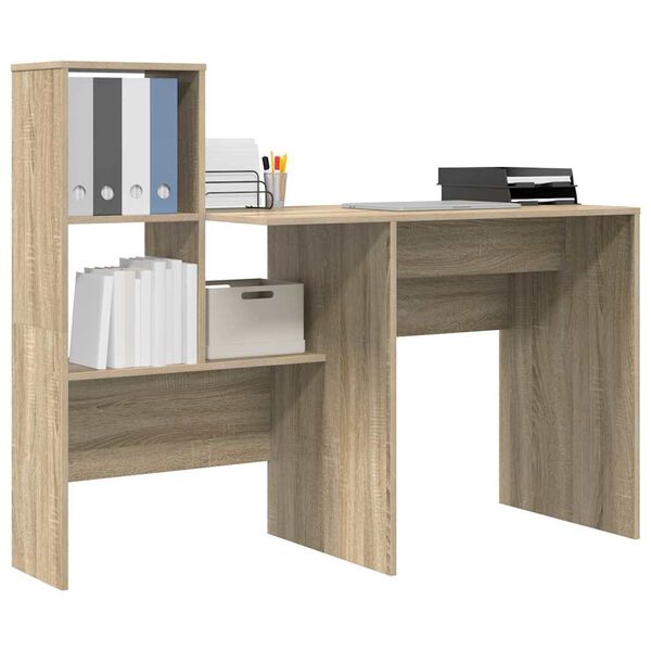 vidaXL Bureau Ch&ecirc;ne Sonoma 131,5 x 50 x 106,5 cm Bois d'ing&eacute;nierie
