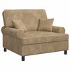 vidaXL Fauteuil XXL avec coussins Beige Tissu &agrave; 1,5 lignes