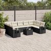 vidaXL Salon de jardin 10 pcs avec coussins noir r&eacute;sine tress&eacute;e