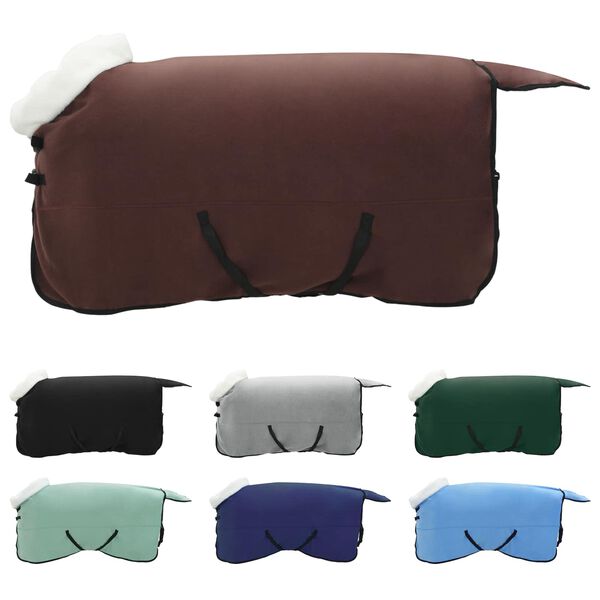 vidaXL Couverture &Eacute;quine Brun Fonc&eacute; Complet 145 cm Fleece polaire