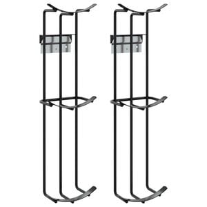 vidaXL Support de gobelet de saut de baril 2 pcs noir acier