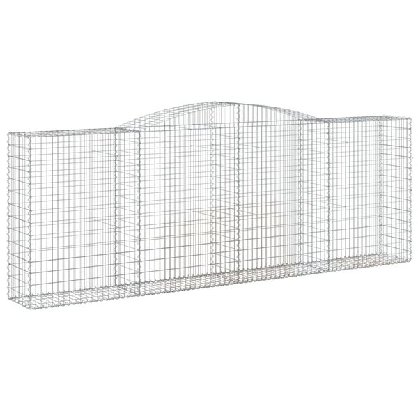 vidaXL Paniers à gabions arqués 7 pcs 400x50x140/160 cm Fer galvanisé