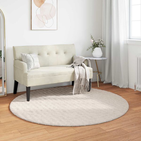 vidaXL Tapis de surface Rond Beige &Oslash; 120 CM