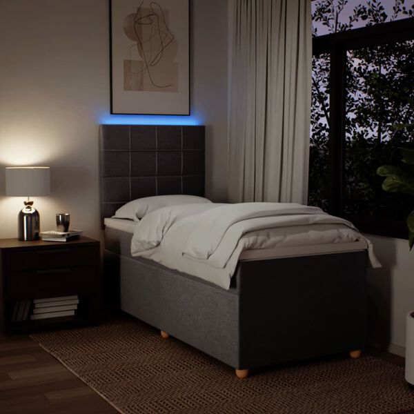 vidaXL Sommier &agrave; lattes de lit avec matelas Taupe 80x200 cm Tissu