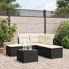 vidaXL Salon de jardin 6 pcs avec coussins noir r&eacute;sine tress&eacute;e