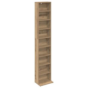vidaXL Meuble CD Ch&ecirc;ne artisanal 33 x 23,5 x 175 cm Bois d'ing&eacute;nierie