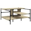 vidaXL Table basse ch&ecirc;ne sonoma 100x100x48,5 cm bois d'ing&eacute;nierie