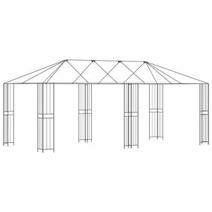 vidaXL Cadre de gazebo sans tissu de gazebo 6 x 3 m Noir Acier