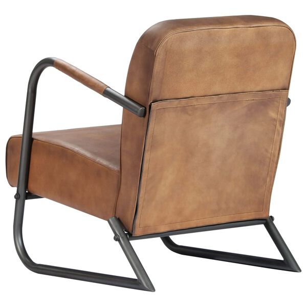 vidaXL Fauteuil de repos Marron Cuir véritable