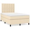 vidaXL Sommier &agrave; lattes de lit avec matelas Cr&egrave;me 120x200 cm Tissu