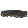 vidaXL Ensemble de canap&eacute; de jardin 13 pcs Gris polyrotin