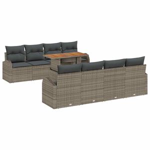 vidaXL Ensemble de canap&eacute; de jardin avec coussin 7 pcs Gris