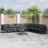 vidaXL Ensemble de canap&eacute; de jardin avec coussin 8 pcs Noir Aluminium