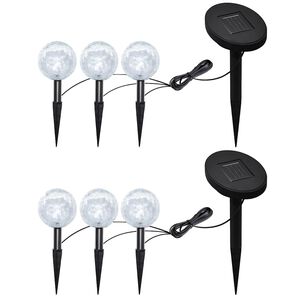 vidaXL Lampes de jardin &agrave; LED 6pcs Ancrage &agrave; piquet et panneau solaire