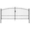 vidaXL Porte Double WOERDEN 400 x 224,5 cm Acier Gris Verrouillable
