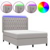 vidaXL Sommier &agrave; lattes de lit matelas LED Gris clair 140x200 cm Tissu