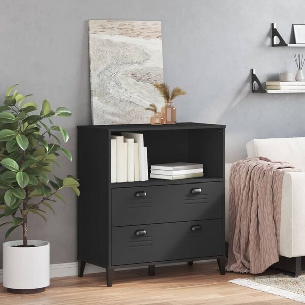 vidaXL Bibliothèque VIKEN noir 80x40x90 cm bois d'ingénierie