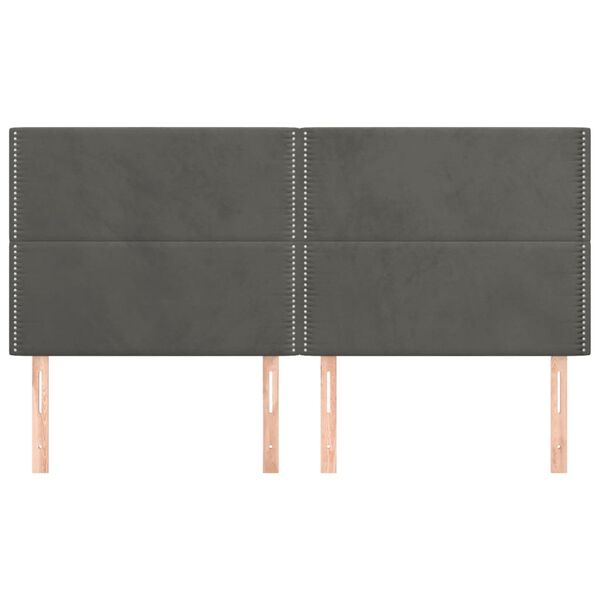 vidaXL T&ecirc;te de lit Gris fonc&eacute; 160 x 5 x 118/128 cm Velours