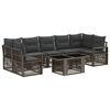 vidaXL Ensemble de canap&eacute; de jardin 8 pc Gris et Gris fonc&eacute; polyrotin