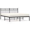 vidaXL Cadre de lit m&eacute;tal sans matelas avec t&ecirc;te de lit noir 150x200cm