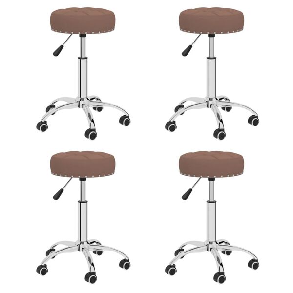 vidaXL Chaises pivotantes &agrave; manger lot de 4 marron tissu
